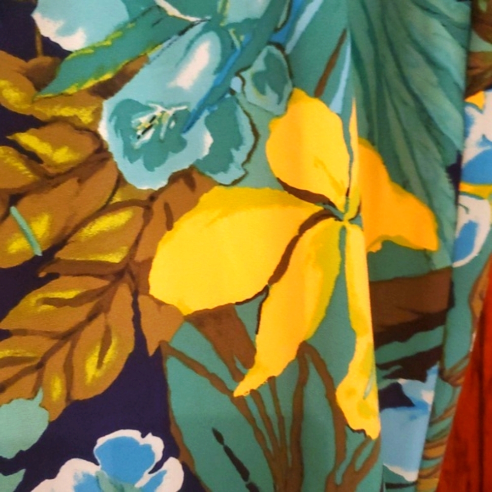 TALBOTS SIZE 2X Floral Tropical Print Pants - Picture 3 of 5
